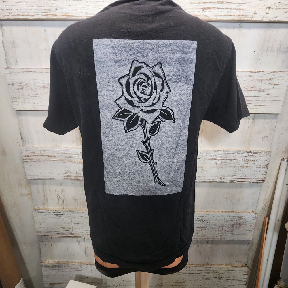 Hypnotized South Florida Black Rose Graphic T-Shirt Mens Small Streetwear Tee